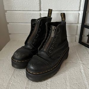 Dr. Martens Sinclair Pebbled Leather Platform Boots